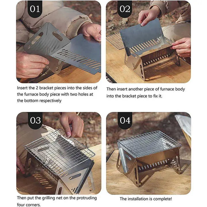 Mini Portable Folding Grill Installation Process-1.webp