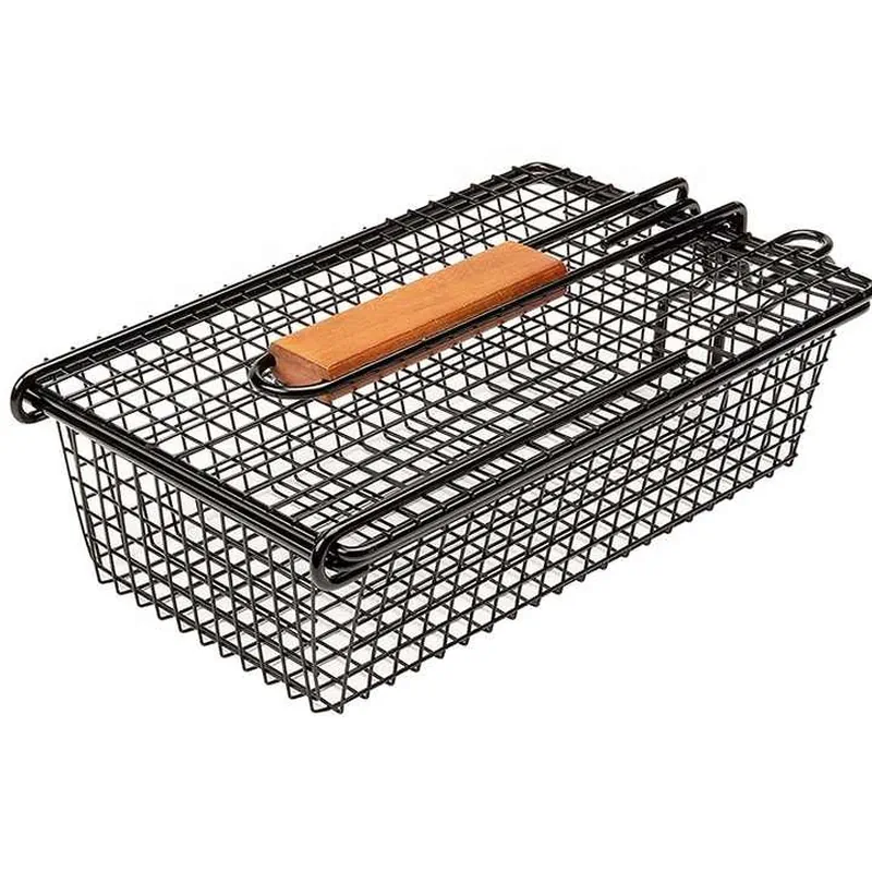 Foldable BBQ Basket Cage BBQ Basket Cage Foldable Mesh Net, RF-RR42