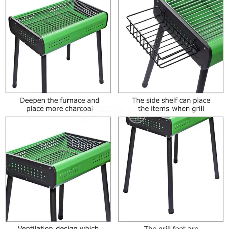 Green Portable Charcoal Small Grills-7.webp