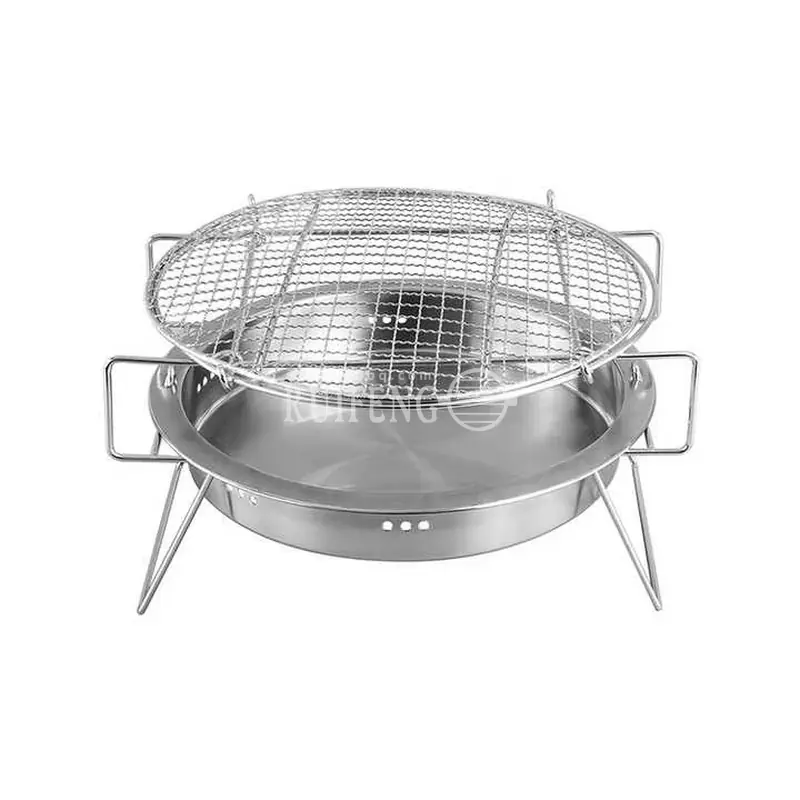 Round Stainless Steel Charcoal Grill BBQ Grill