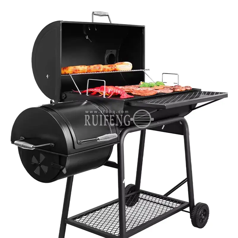 RF-80T06D-4,barbecue grill charcoal grill with smoker BBQ