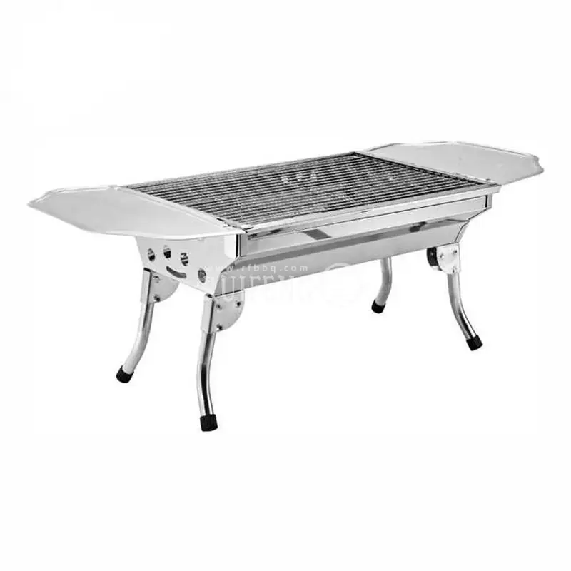 RF-61C18J，Stainless Steel Charcoal Trolley Smoker Barbecue BBQ Grill